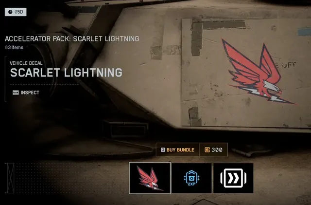 Scarlet Lightning, accelerator pack, from Penguin's in-game store screenshot