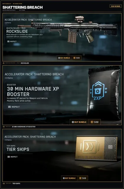 Shattering Breach, accelerator pack, from Penguin's in-game store screenshot