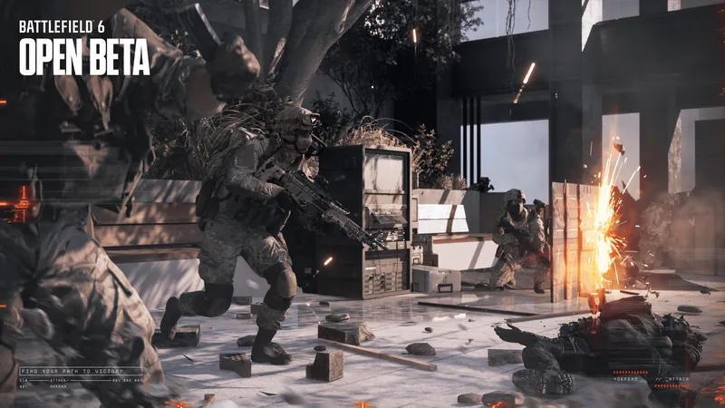 Official Battlefield 6 art: Open Beta art: a Rush street fight
