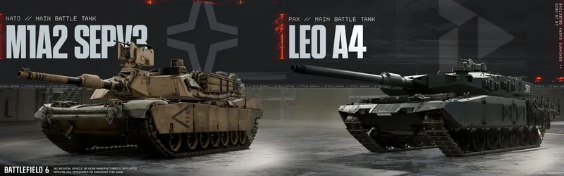 Official Battlefield 6 art: M1A2 SEPv3 and Leo A4 tanks