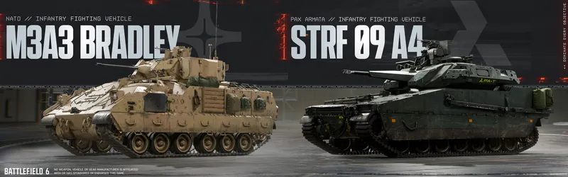 Official Battlefield 6 art: M3A3 Bradley and STRF 09 A4