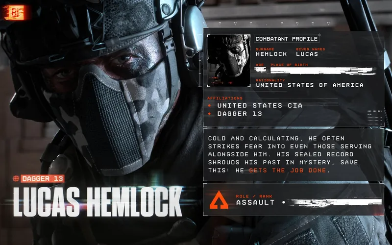 Official Battlefield 6 art: Dagger 13 profile: Lucas Hemlock