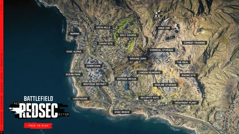 Official Battlefield 6 art: REDSEC: Fort Lyndon from above
