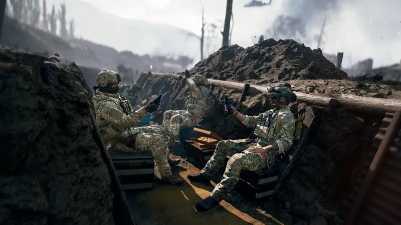 Official Battlefield 6 art: A Thanksgiving toast in the trenches
