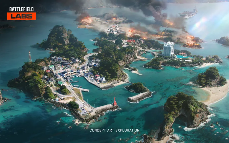 Official Battlefield 6 art: Tsuru Reef concept art
