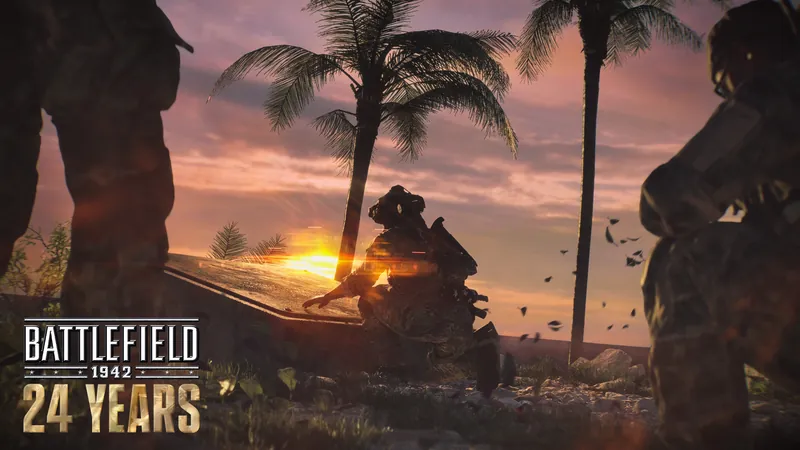 Official Battlefield 6 art: Battlefield 1942 anniversary art on Wake Island